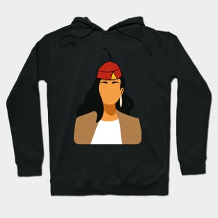 Madeira Island female no face illustration using the traditional folklore hat Hoodie